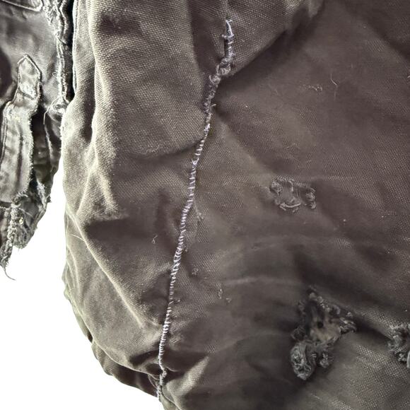 Vintage Dickies Coat Hoodie Men Large Denim Cotton Black Full Zip Snap Closure - Picture 8 of 10